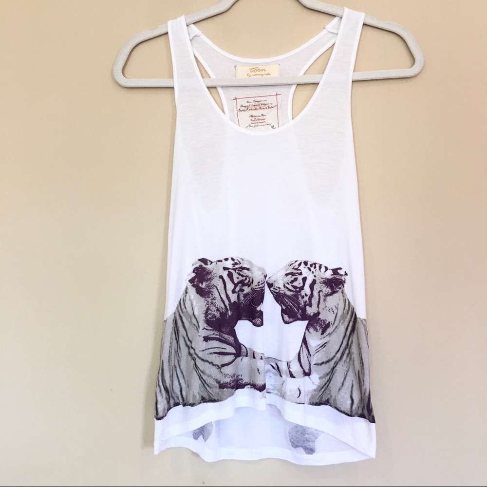 Torn by Ronny Kobo Tiger Racerback Tank Top